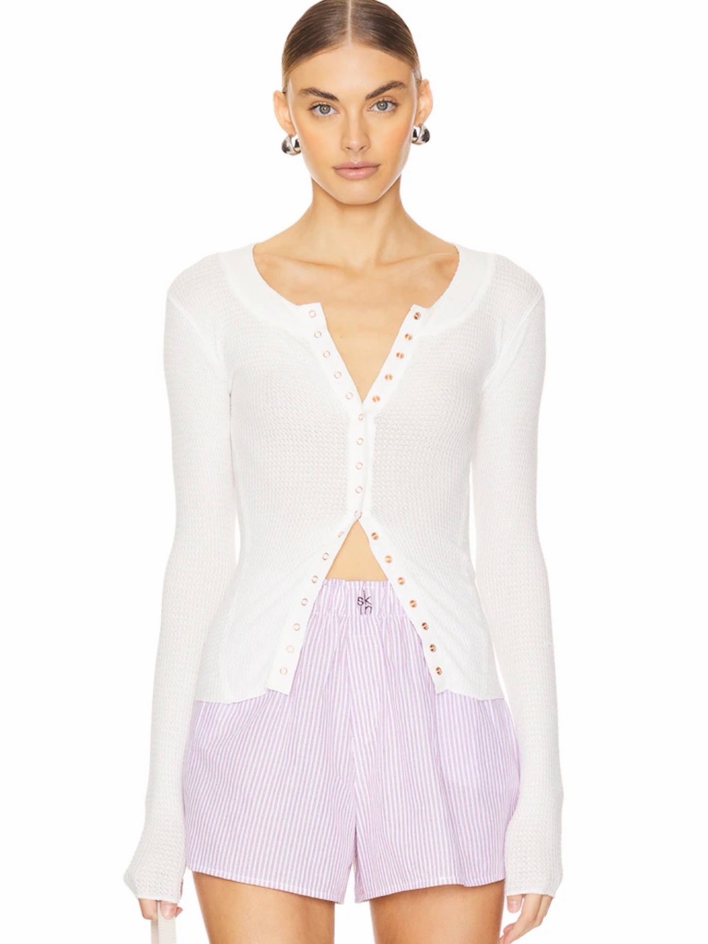 Free People Intimately Going Place Cardi in Ivory Size L